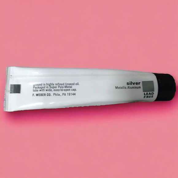 VTG Unused Weber Permalba Oil Paint Silver Asphaltum Raw Umber Black Terra Verte - Picture 14 of 14